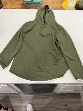 SHEIN Olive Green Hooded Pullover